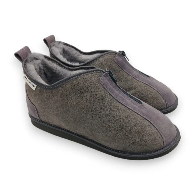 Szare bambosze BMGZ25-248 z przednimi zamkami — para
