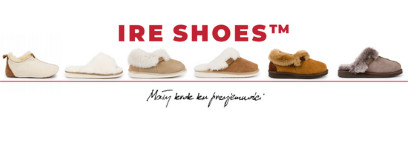 Baner IRE SHOES z kolekcją kapci, klapków i bamboszy
