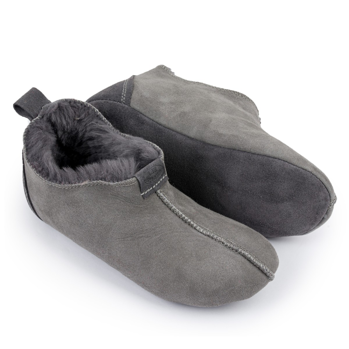 Szare kapcie BSS2205-037 — para i ciemnoszary spód